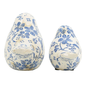 Set of 2 Chinoiserie Ceramic Birds