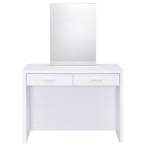 Bunbury Makeup Vanity Table Set Storage Mirror and Stool White