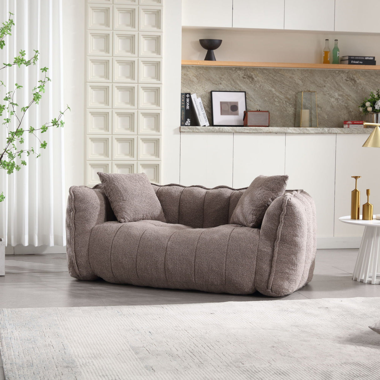 Cozy Beanbag Chair With High Resilience Foam Core For 2