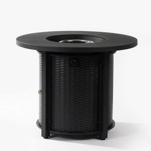 Propane Gas Fire Pit Table, 50000 Btu Round Steel Fire Pit