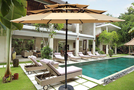 9ft 3-tier patio umbrella with crank, tilt & wind vents