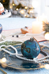 Christmas Ball Ornaments Glass Decorative Hanging Balls Light Blue