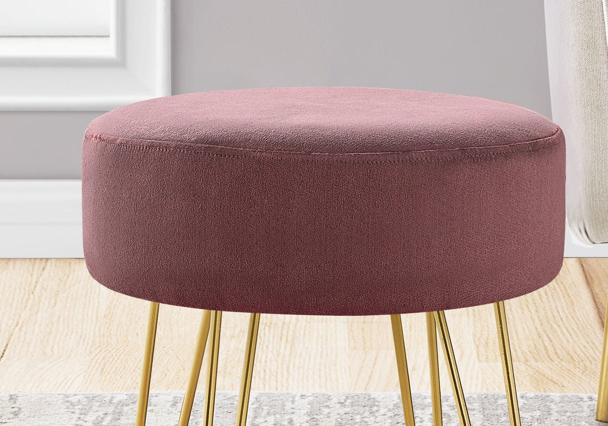 Ottoman Pouf with Round Metal Legs