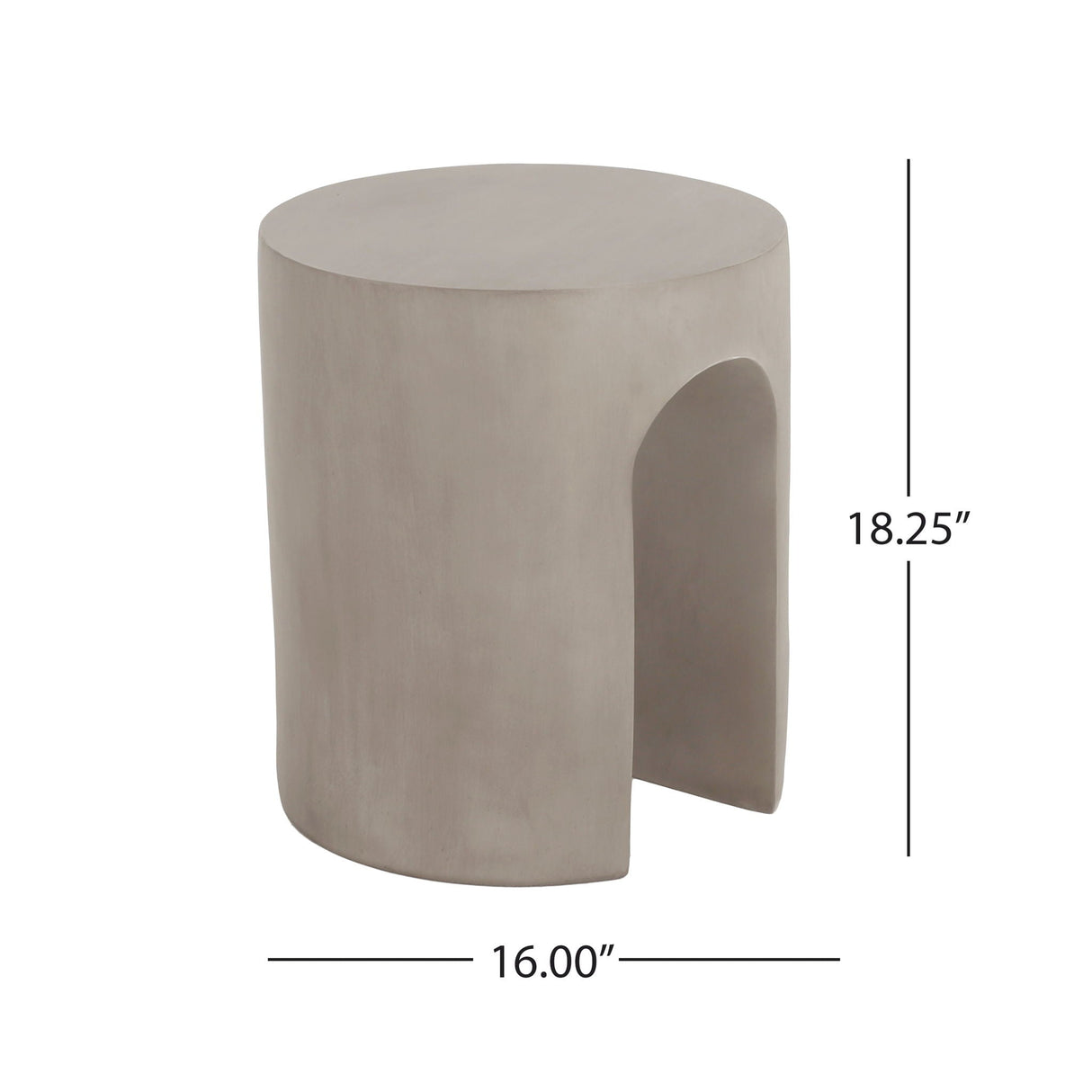 Outdoor Round U-Shape Side Table - Light Gray