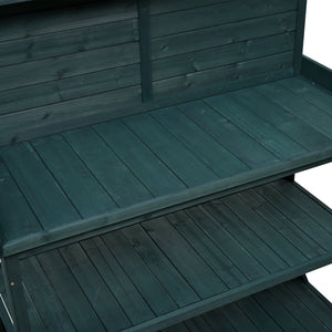 TOPMAX 65' Large Wooden Farmhouse Rustic Outdoor Potting Bench Table