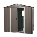 Galvanized Iron Outdoor Storage Shed with Reinforced Frame and Secure Sliding Doors