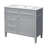 36" Bathroom Vanity with Ceramic Sink and Storage Drawers - Multiple Colors