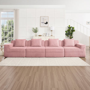 Modular 4 Seat Boneless Sofa, Cloud Sectional Couch
