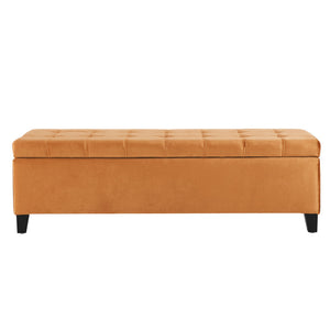 Wendover Elegant Tufted Storage Bench With Lift-Up Top And Birch Wood Legs
