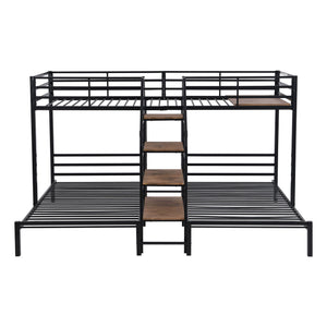 Metal Bunk Bed With Storage Shelves Staircase