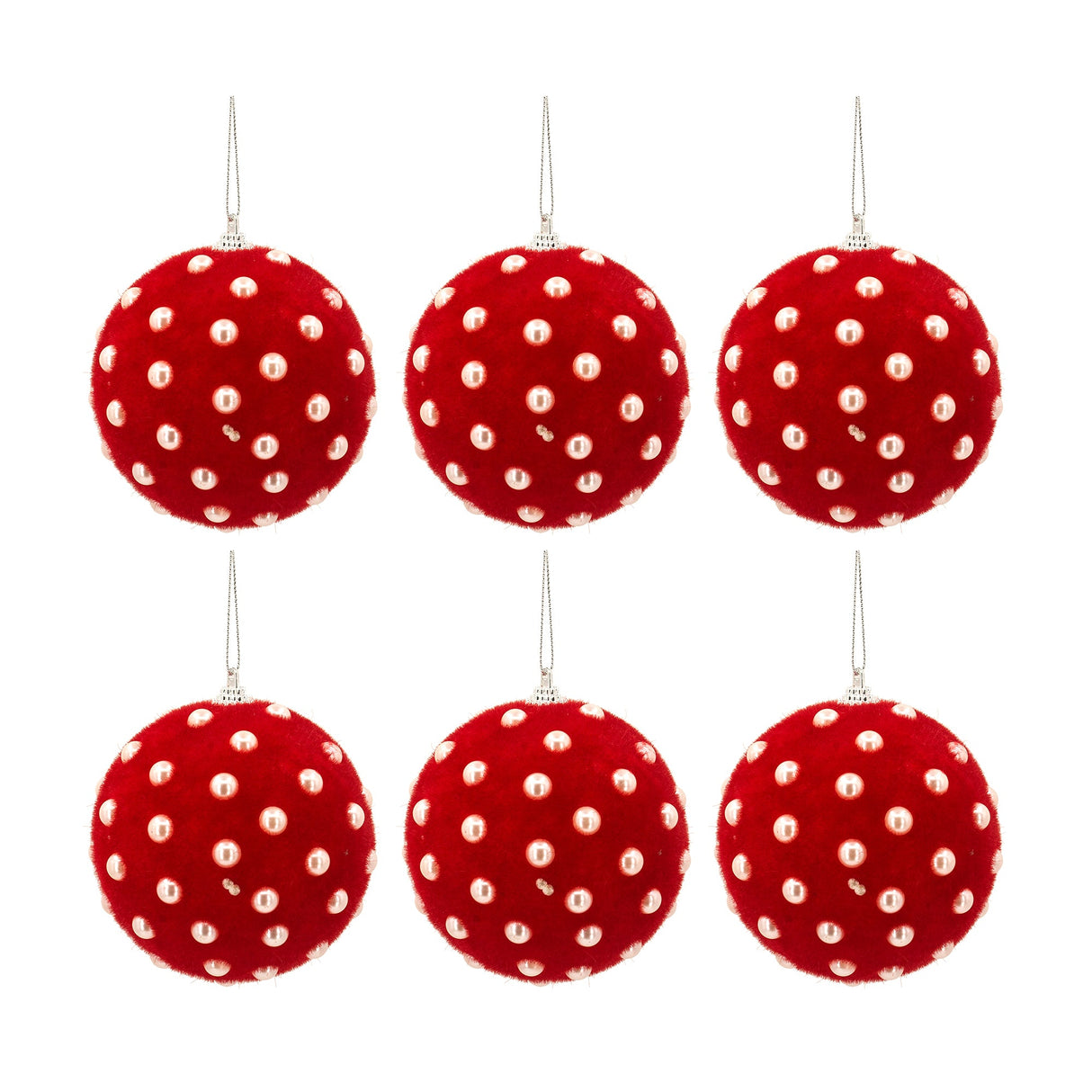 D3.9" Christmas Ball Ornaments, Set of 6
