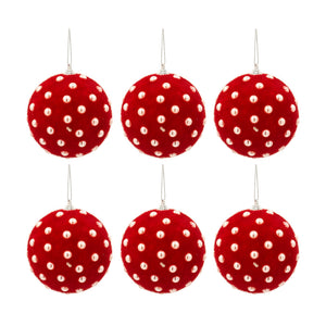 D3.9" Christmas Ball Ornaments, Set of 6