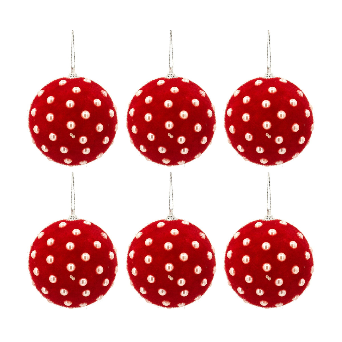 D3.9" Christmas Ball Ornaments, Set of 6