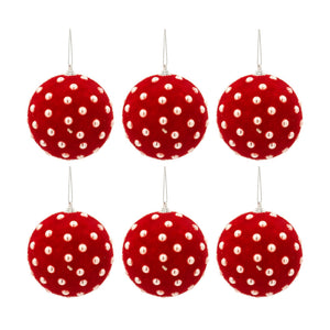 D3.9" Christmas Ball Ornaments, Set of 6