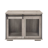 Farmhouse Dog Cage Crate Furniture with Sliding Barn Door