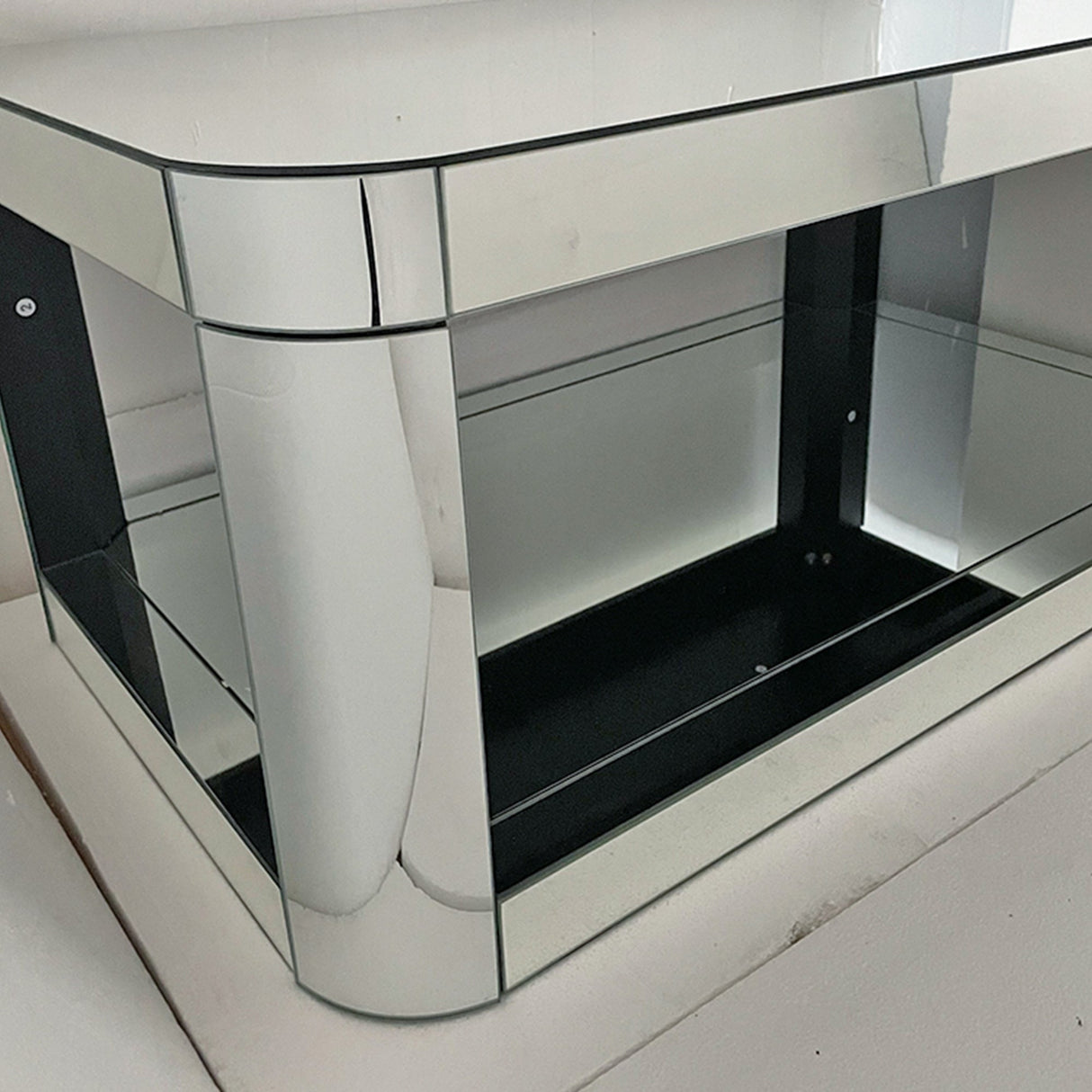 Baked Curved Mirror Coffee Table for Living Room