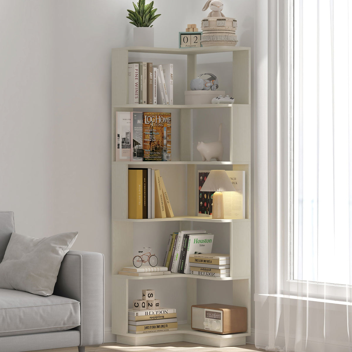 L-Shaped Corner Bookshelf