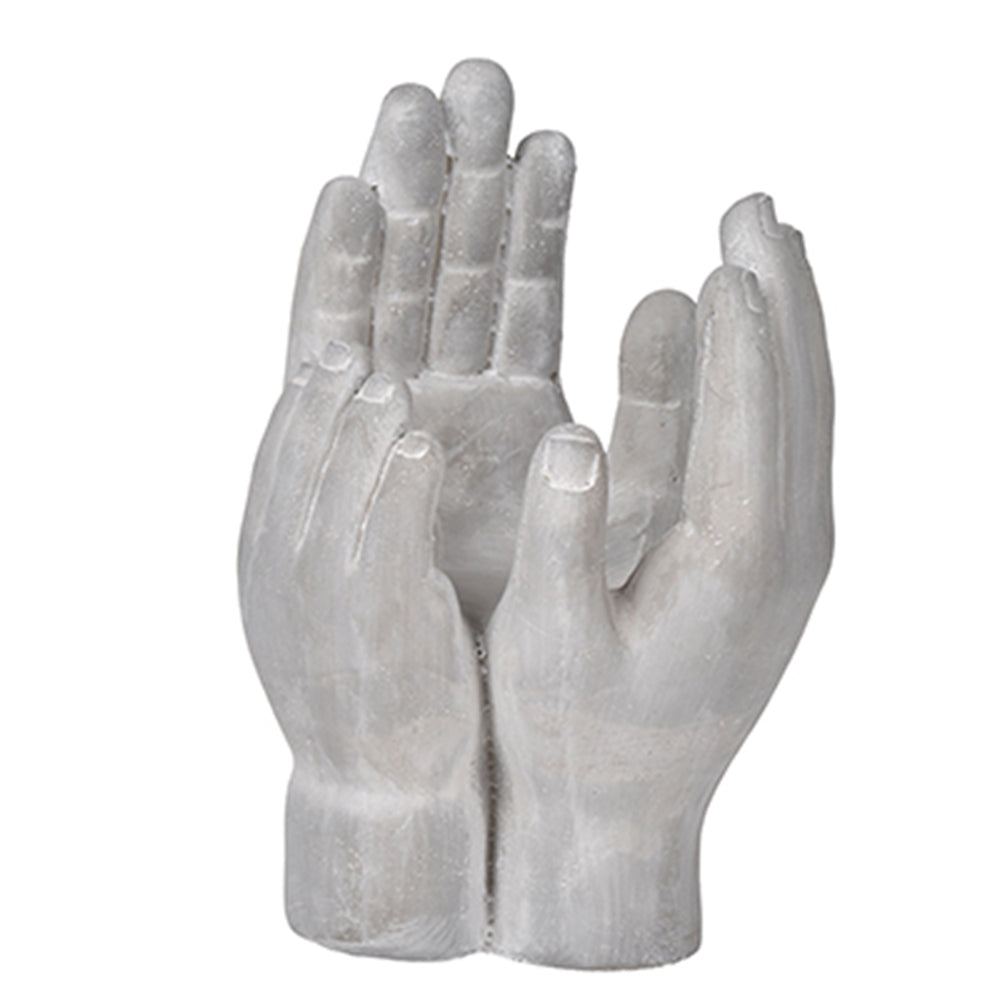 Set of 2 6x6x9' Accepting Hands Accent Cement Hand Decor