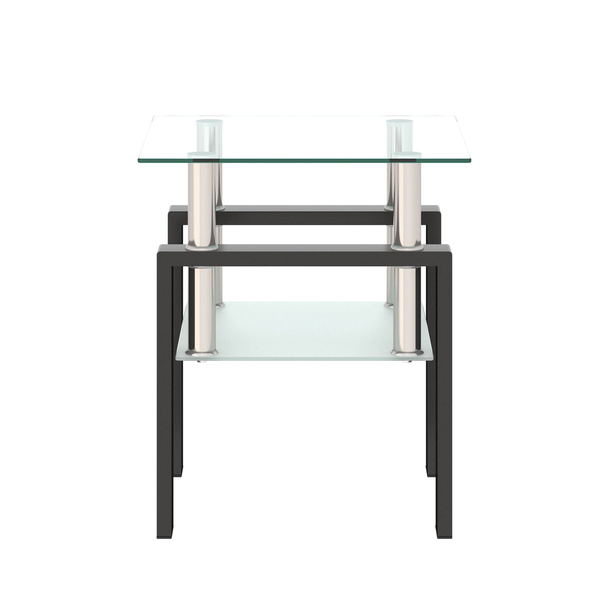 Modern Tempered Glass Tea Table, End Square Table For Living Room