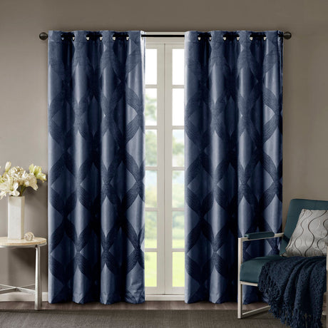 Ogee knitted jacquard total blackout curtain panel (only 1 pc panel)