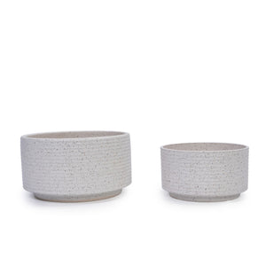 2 Pieces Flowerpot Planter For Patio, Garden Or Windowsills - Milk White
