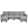 Modular Sectional Sofa With Movable Ottomans, USB Ports & Side Tables