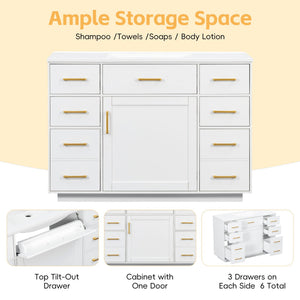 48" Bathroom Vanity without Sink, Cabinet Base Only