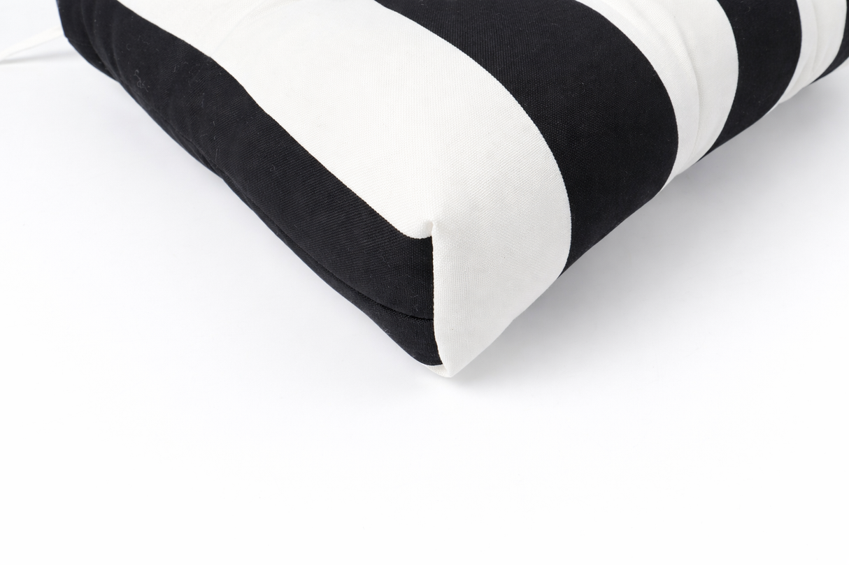 Outdoor Chair Cushions Set of 8 - Black/White Striped
