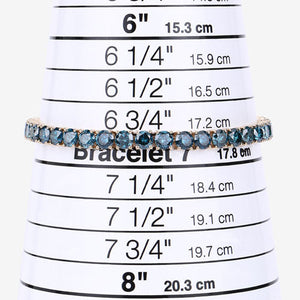 14.33 Carat Genuine Blue Diamond 14K Yellow Gold Bracelet