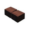 Interlocking Deck Tiles Striped Pattern Waterproof Brown