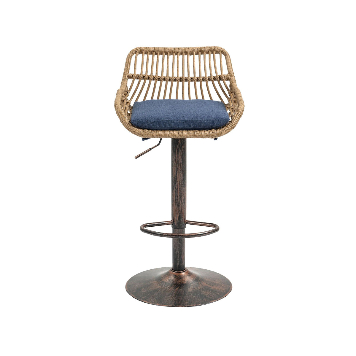 Modern Swivel Bar Stools Adjustable Counter Chairs With Footrest (Set of 2)