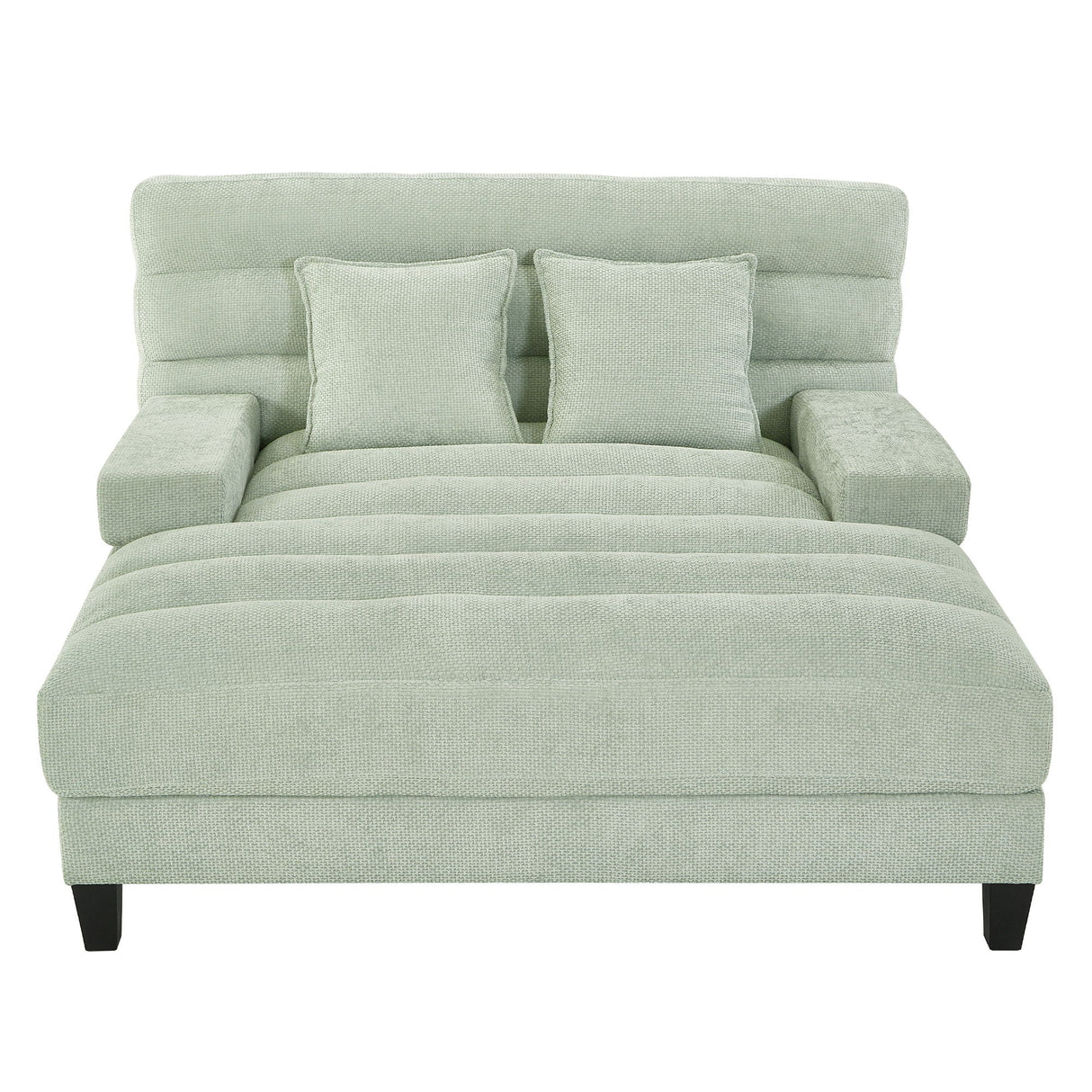 Chaise Bed Lounge Sofa Chair With Adjustable Backrest And LED Light Strip