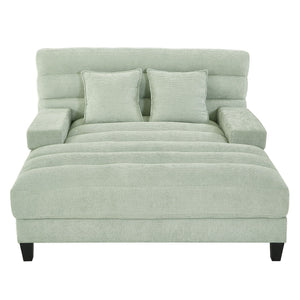 Chaise Bed Lounge Sofa Chair With Adjustable Backrest And LED Light Strip