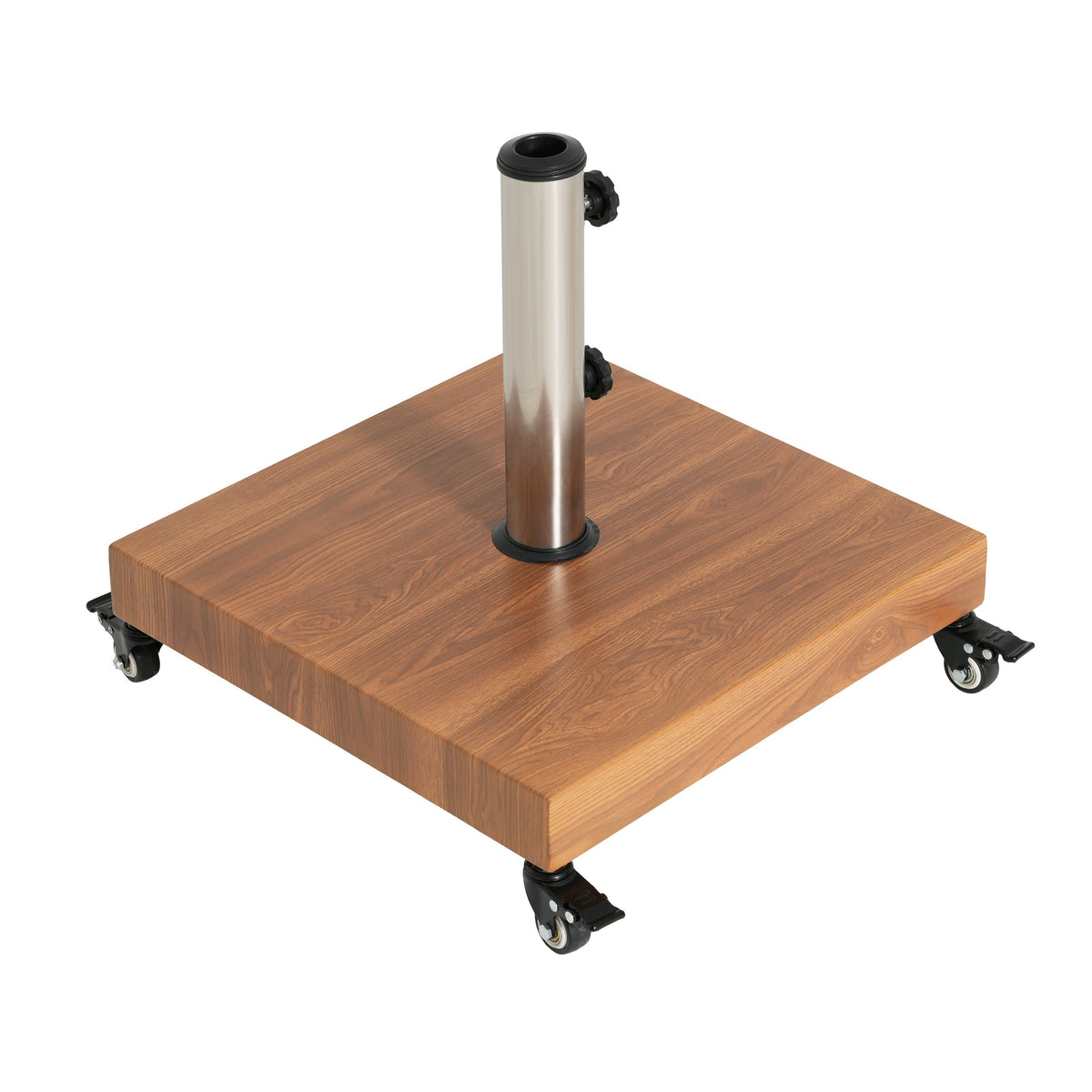 Malibu Square Umbrella Base with Wheels - Concrete & Iron Outdoor Stand