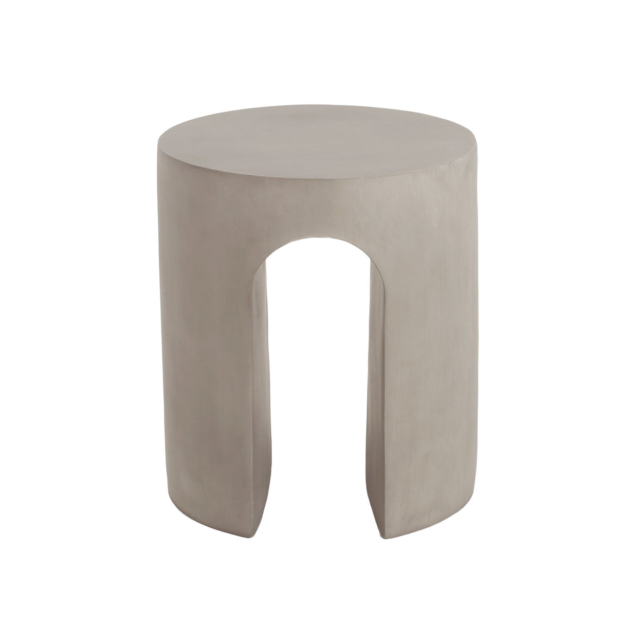 Outdoor Round U-Shape Side Table - Light Gray