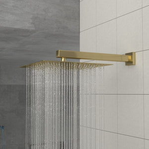 Dual Shower Head 10" Wall Mounted Shower System with Anti-Scald Valve - Black, Gold, or Gray