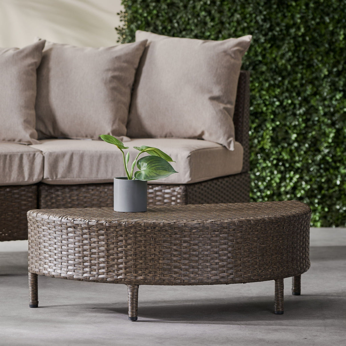 Pt Limon Outdoor Coffee Table Half Round Design