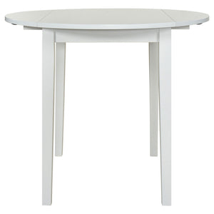 Bucknell 3-piece Round Drop Leaf Dining Table Set White