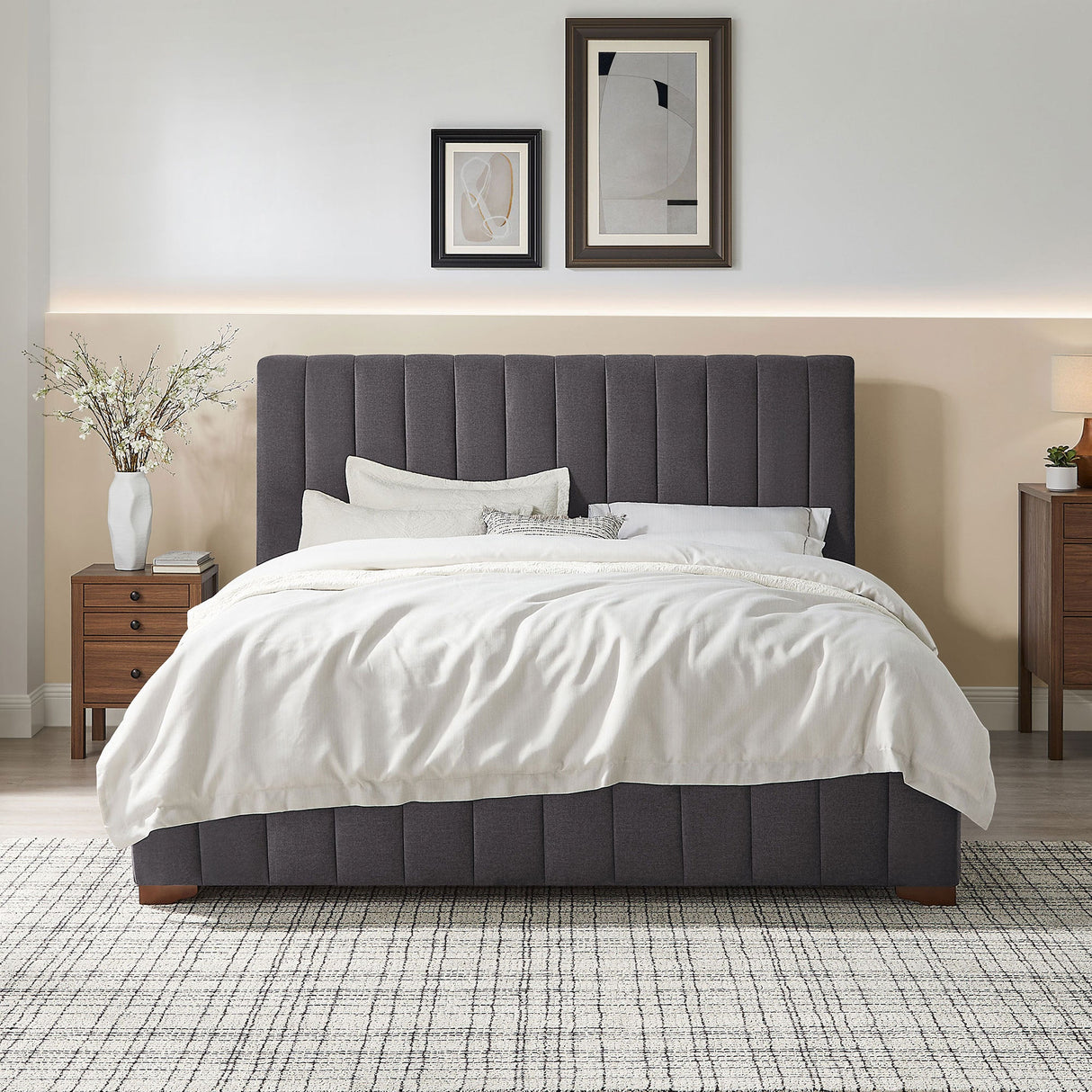 The Upholstered Wingback Bed – A Refined Union of Contemporary Comfort and Architectural Elegance