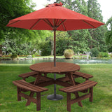 8 Person Wooden Picnic Table Outdoor Camping Dining Table with Seat