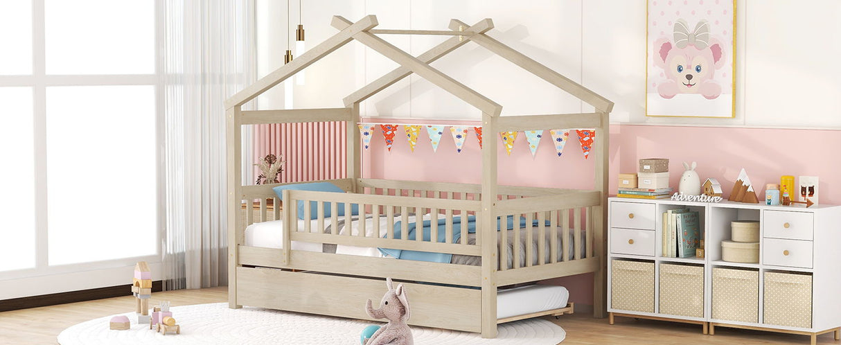Creativity House Bed With Twin Size Trundle