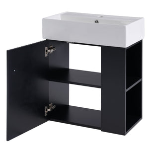 Modern Floating Bathroom Vanity With Ceramic Basin Perfect For Small Bathrooms