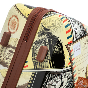 3-Piece PC Spinner Wheel Luggage Set with Printed Pattern