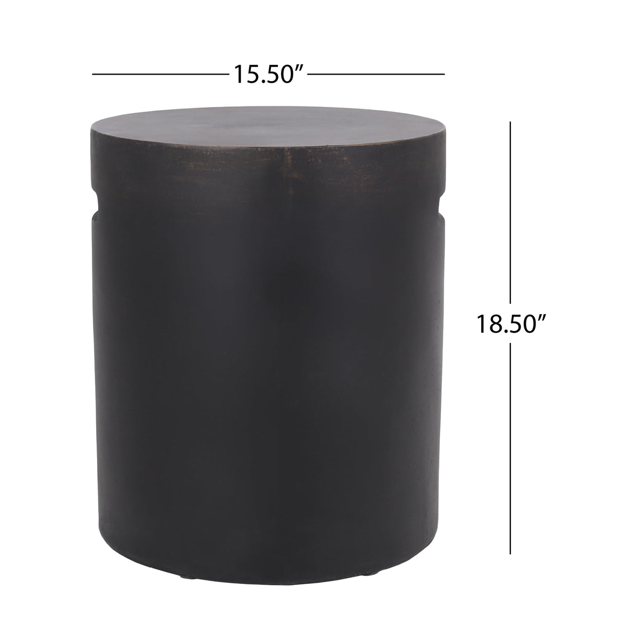 Outdoor End Table with Cutout Handle, Copper