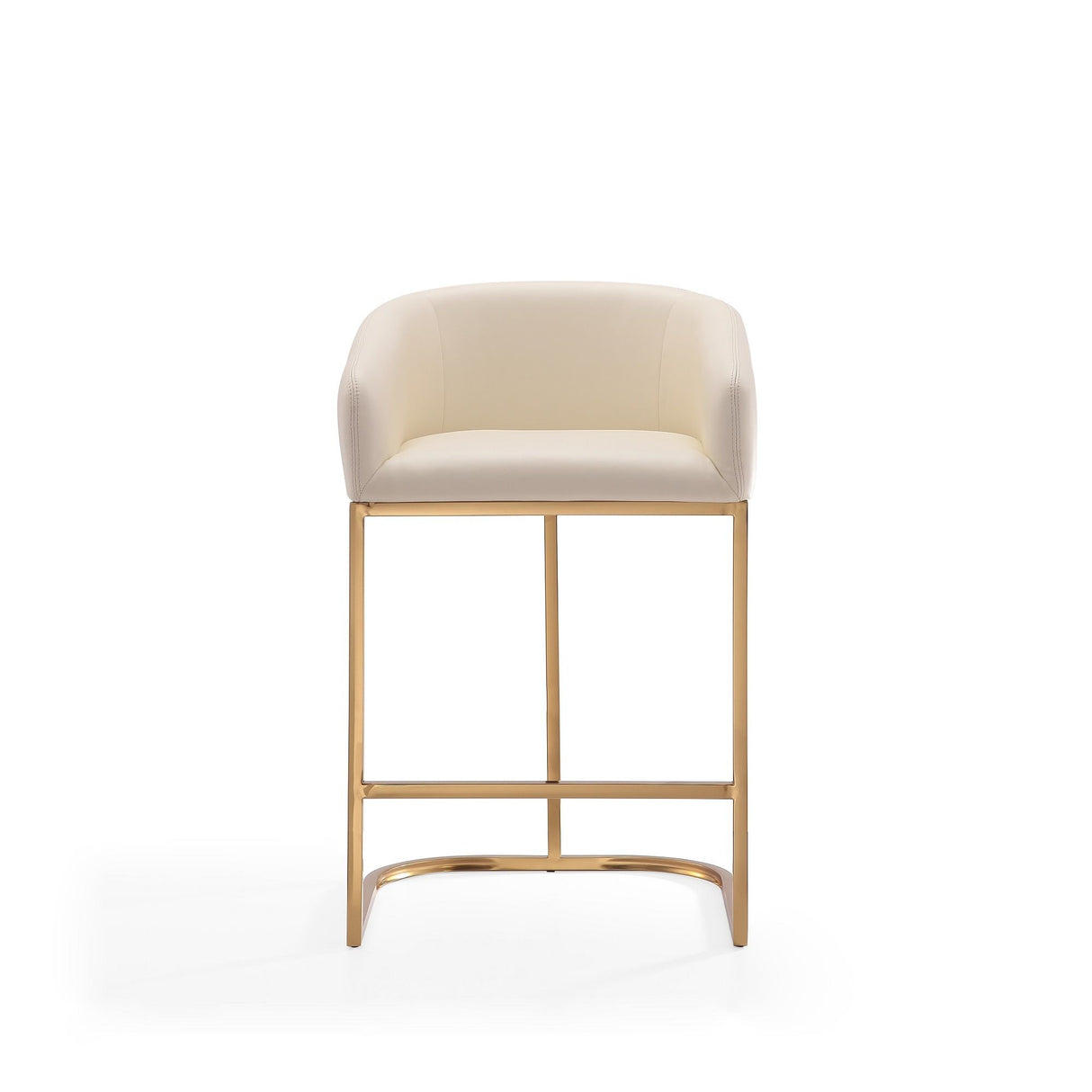 Mid-Century Modern Stool With Steel Base