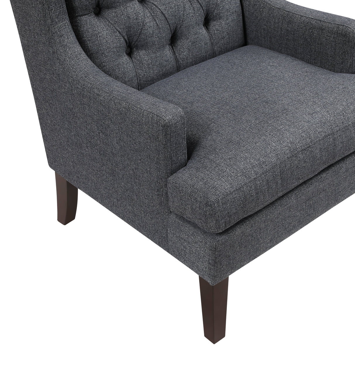 Button-Tufted Upholstered High Back Accent Chair