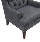 Button-Tufted Upholstered High Back Accent Chair