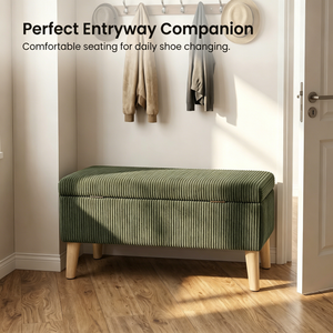 32 Inch Wide Olive Ottoman