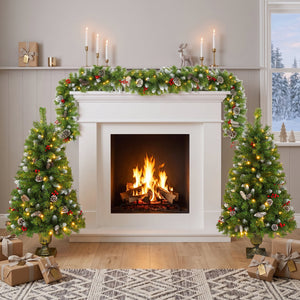 Pre-Lit Xmas Tree Artificial Christmas 3-Piece Set