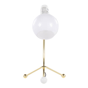 Eileen Contemporary Task Lamp in Gold Metal and White Shade